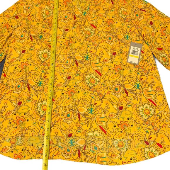 CHAUS New York Yellow Designer Blouse New Size M - Picture 11 of 12